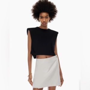 Aritzia Babaton Crop Shoulder Pad 100% Cotton T-Shirt